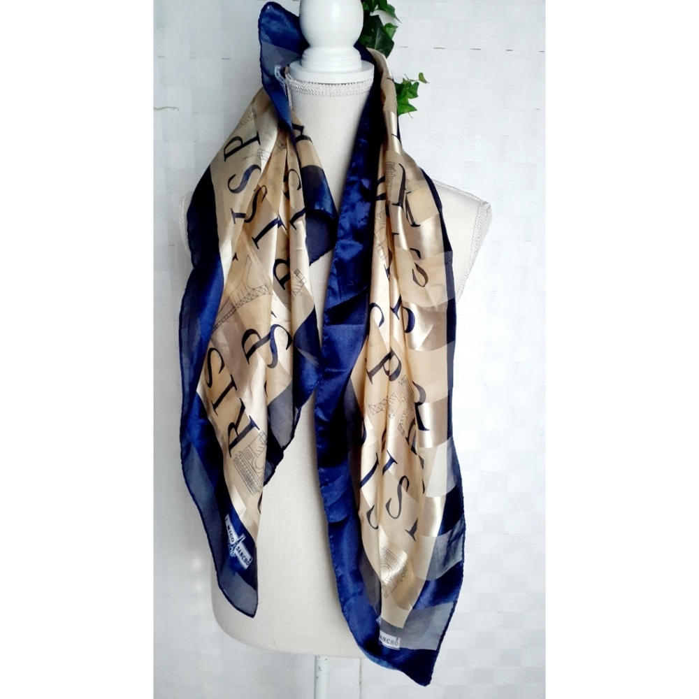 J. Mico Sancho Eiffel Tower "R I S P" Square Scarf - image 1